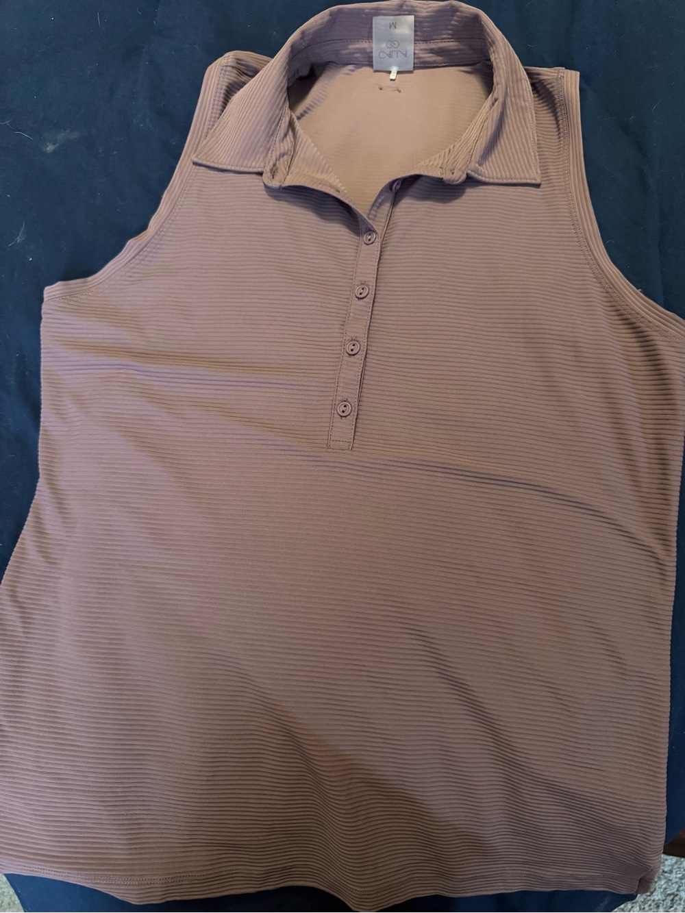CALIA by Carrie Underwood Ribbed Sleeveless Golf Polo Tank - Light Purple